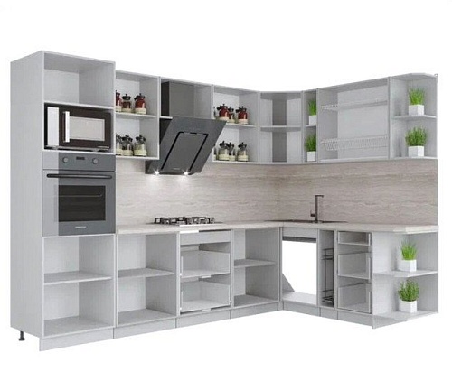 Готовая кухня Интерлиния Мила Крафт 1.88x3.0 правая (дуб полярный)