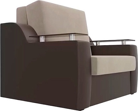 Кресло-кровать Mebelico Сенатор 105465 80 см (бежевый/коричневый)