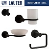 Набор аксессуаров для ванной Lauter 21TS20116 + 21TS20114 + 21T2010 + 21TS20112 (Matt Black, 4 предмета)