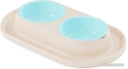 Двойная миска Альтернатива М8494 (0.3 л, светло-бежевый)