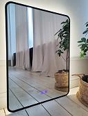 Зеркало с подсветкой eMZe 60x80 LED.UV.SMART.60.80.CHE.AF.4K (черный с УФ-окантовкой и подсветкой)