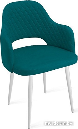 Стул Трия Калипсо К1К (белый матовый/велюр Confetti Izumrud)