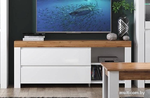 Тумба Anrex Taurus RTV 2S2N (белый глянец-дуб вотан)