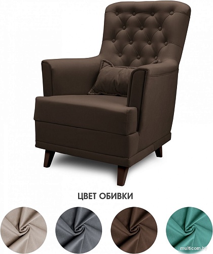 Интерьерное кресло Mio Tesoro Каприз (Velutto 23/шоколад)