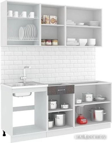 Готовая кухня Кортекс-мебель Корнелия Лира-лайт 1.9м (дуб сонома/мадрид)