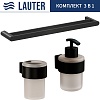 Набор аксессуаров для ванной Lauter 21TS3019 + 21TS3021 + 21TS3002 (Matt Black, 3 предмета)