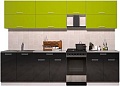 Кухня Интерлиния Мила Gloss 50-29 (яблоко/черный глянец)