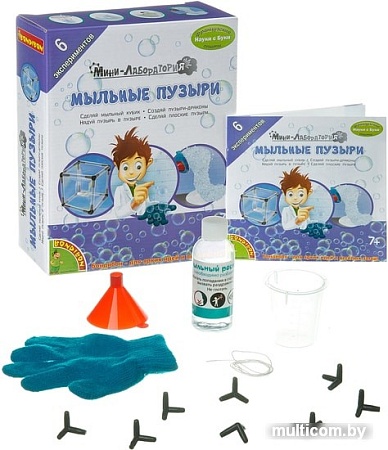 Набор для опытов Bondibon Науки с Буки Мини-лаборатория Мыльные пузыри ВВ3719