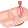 Beaba Set Repas Silicone Avec Ventouse Rose 913456