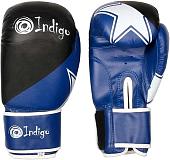 Перчатки для единоборств Indigo PS-505 (8 oz, черный/синий)