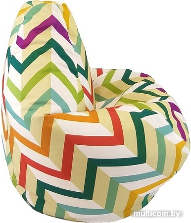 Кресло-мешок LoftyHome Груша XL (велюр, зиг заг принт)
