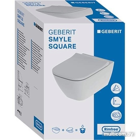 Унитаз Geberit Smyle Square Rimfree 500.683.00.2