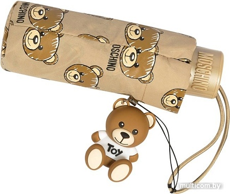 Зонт Moschino 8067-SuperminiD Brush Bear Allover Dark Beige