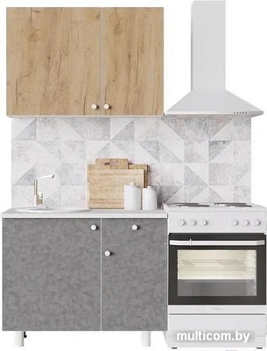 Кухня Горизонт Point 100 (золото/бетон)