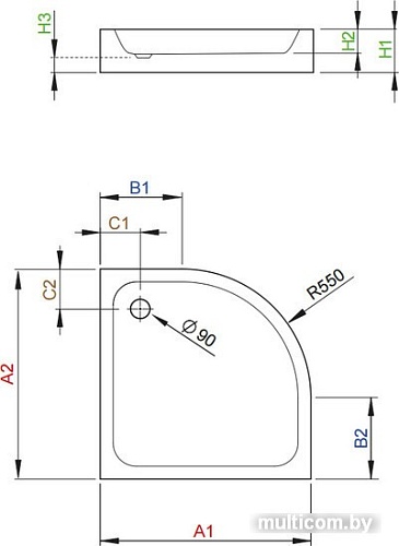 Душевой поддон Radaway Siros A Compact 80x80 [SBA8817-2]