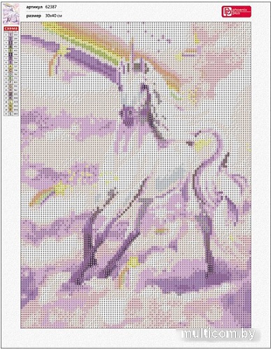 Алмазная мозаика Феникс+ Радужный единорог 62387