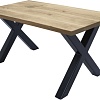 Кухонный стол Buro7 Икс 150 (классика, дуб беленый/черный)