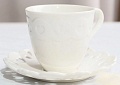 Чашка с блюдцем AksHome Delicate Love (220 мл, белый)