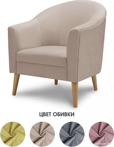 Интерьерное кресло Mio Tesoro Арти (Velutto 18/натуральное дерево)