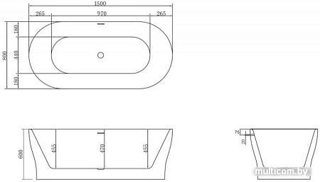 Ванна BelBagno BB405 150x80