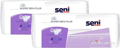 Подгузники для взрослых Seni Super Plus Small (2x30шт)