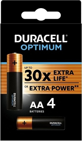 Батарейка DURACELL Optimum AA 4 шт. LR6/MX1500 12BP