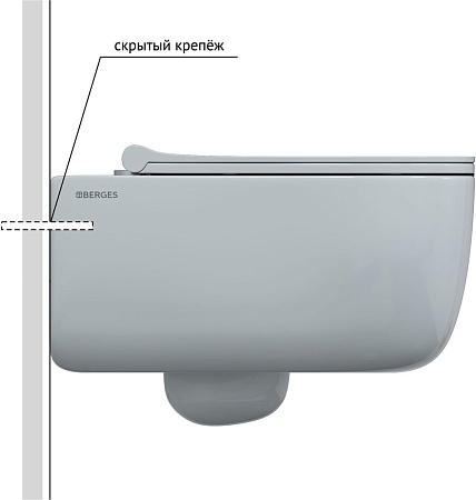 Унитаз подвесной Berges Wasserhaus Ego X Rimless 043356 (с сиденьем)