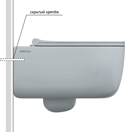 Унитаз подвесной Berges Wasserhaus Ego X Rimless 043356 (с сиденьем)