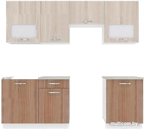 Кухня ВерсоМебель Эко-6 2.3 (ясень шимо светлый/ясень шимо темный)