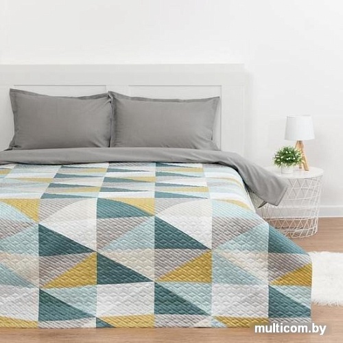 Покрывало Экономь и Я Ромбы 5457632 200x210 (желтый/мятный)