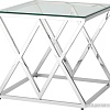 Журнальный столик Stool Group Инсигния 55x55 EET-026 (прозрачное стекло/сталь серебристый)
