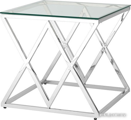 Журнальный столик Stool Group Инсигния 55x55 EET-026 (прозрачное стекло/сталь серебристый)