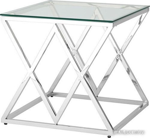 Журнальный столик Stool Group Инсигния 55x55 EET-026 (прозрачное стекло/сталь серебристый)