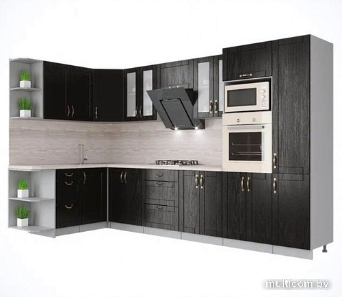 Готовая кухня Интерлиния Мила Крафт 1.68x3.4 левая (дуб английский)