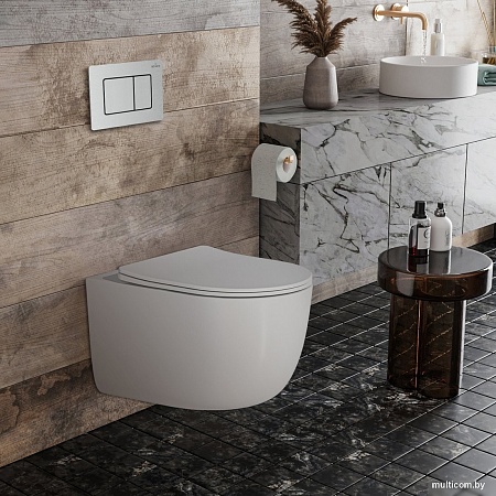 Унитаз подвесной Roxen Vortex в комплекте с инсталляцией StounFix Dual Fresh 6 в 1 968489 (кнопка: сатин)