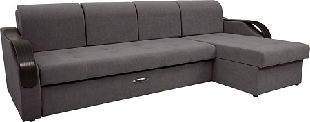 Сириус Лидер-6 с оттоманкой НПБ 300x165 (Eva 24 велюр темно-серый)