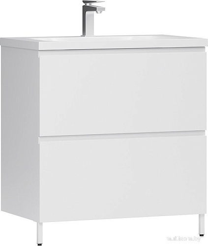 Belux Тумба под умывальник Минск Н 80-02 (1, белый глянцевый)