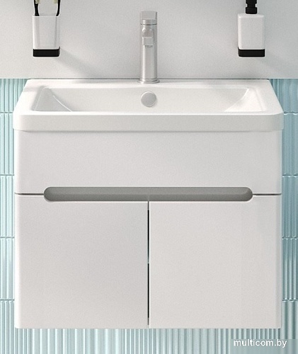 Runo Тумба с умывальником Runo Парма 60 2 двери + Omega 60 (подвесная)