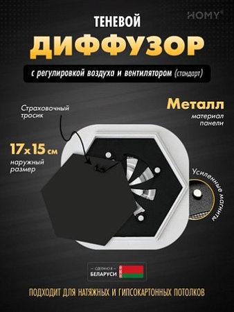 Вентиляционная решетка HOMY AIR гексагон AH100BRS 17x15 (черная)