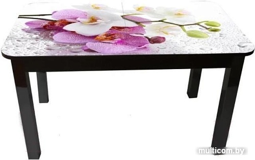 Кухонный стол Solt Рита 3с №3 (кромка черная/царга черная/ноги квадратные черные)