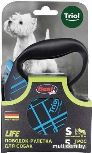 Поводок-рулетка Triol Flexi Life Lines S 11111029 (черный/синий)