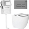 Унитаз приставной Roxen Antares в комплекте с инсталляцией Attach 5 в 1 967059 (кнопка: хром матовый)