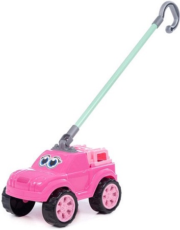 Игрушка-каталка Полесье Боби с ручкой 75021 (розовый)