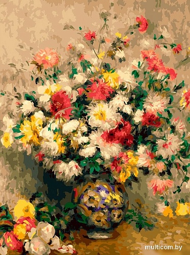 Картина по номерам Белоснежка Ренуар. Ваза с хризантемами 465-AS