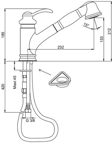 Смеситель Jacob Delafon Fairfax E76091-CP