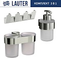 Набор аксессуаров для ванной Lauter 21TS3016 + 21TS3020 + 21TS3008 (Chrome, 3 предмета)