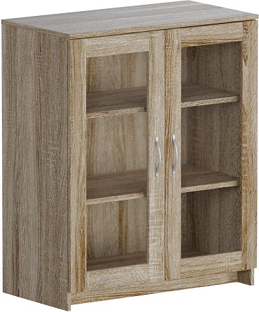 Тумба Mio Tesoro Сириус 2 двери со стеклом 78x95 2.02.03.360.3 (дуб сонома)