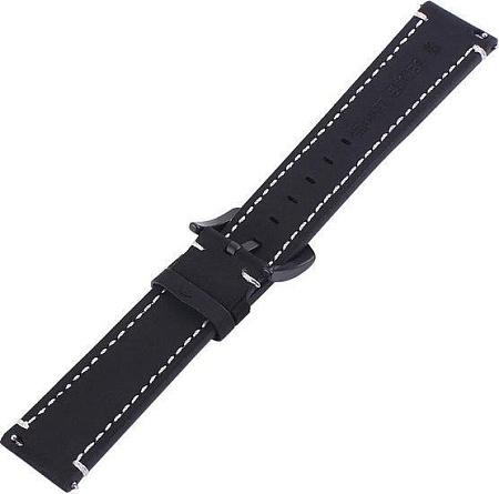 Ремешок Rumi кожаный Leather GT3 20 мм (матовый черный)