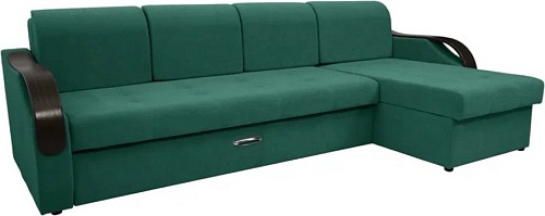 Сириус Лидер-6 с оттоманкой ППУ 300x165 (Eva 30 велюр зеленый)