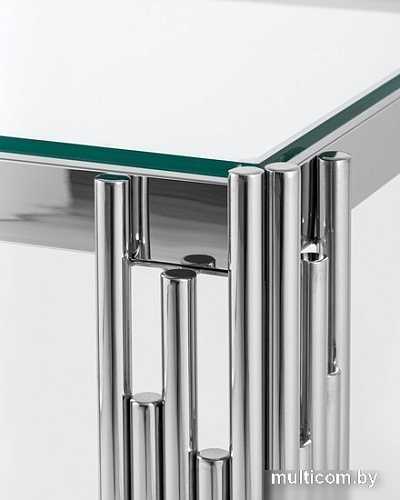Журнальный столик Stool Group Гэтсби 55x55 EET-027 (прозрачное стекло/сталь серебристый)
